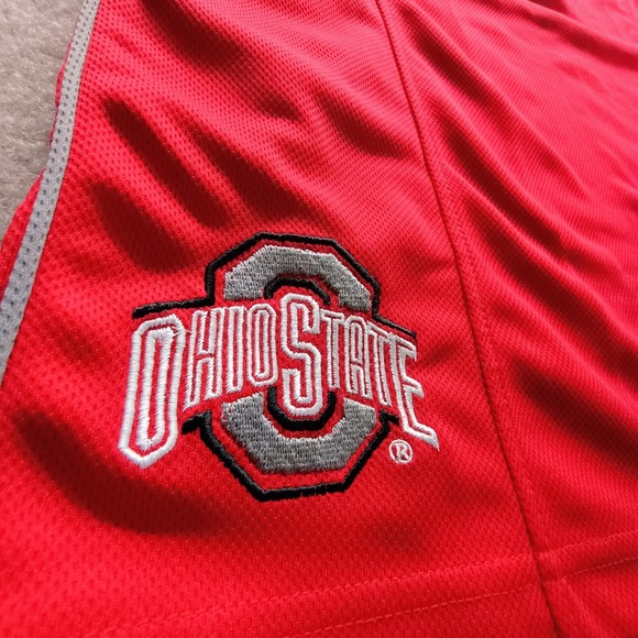 Ohio State OSU Buckeyes Team Shop 1/4 Zip Short Sleeve Polo Womens Red Gray Logo - Picture 5 of 10